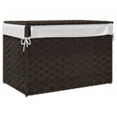 vasketøjskurv med låg 55,5x35x34 cm polyrattan mørkebrun