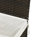 vasketøjskurv med låg 55,5x35x34 cm polyrattan mørkebrun