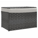 vasketøjskurv med låg 55,5x35x34 cm polyrattan grå