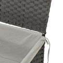 vasketøjskurv med låg 55,5x35x34 cm polyrattan grå