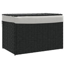 vasketøjskurv med låg 55,5x35x34 cm polyrattan sort