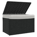 vasketøjskurv med låg 55,5x35x34 cm polyrattan sort