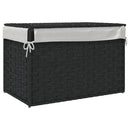 vasketøjskurv med låg 55,5x35x34 cm polyrattan sort