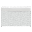 vasketøjskurv med låg 55,5x35x34 cm polyrattan hvid