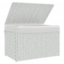 vasketøjskurv med låg 55,5x35x34 cm polyrattan hvid