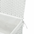 vasketøjskurv med låg 55,5x35x34 cm polyrattan hvid