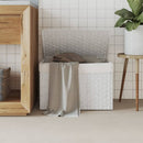 vasketøjskurv med låg 55,5x35x34 cm polyrattan hvid