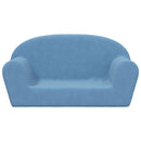 2-personers sofa blødt plys blå