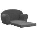 2-personers sovesofa til børn blødt plys antracitgrå