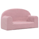 2-personers sofa til børn blødt plys lyserød