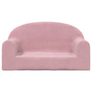 2-personers sofa til børn blødt plys lyserød
