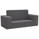 2-personers sovesofa til børn blødt plys antracitgrå