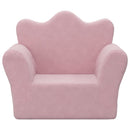 lænestol til børn blødt plys lyserød