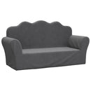 2-personers sofa til børn blødt plys antracitgrå
