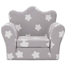 sovesofa til børn blødt plys med stjerner lysegrå