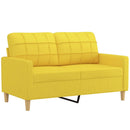 2-personers sofa med pyntepuder 120 cm stof lysegul