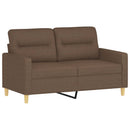 2-personers sofa med pyntepuder 120 cm stof brun