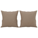 2-personers sofa med pyntepuder 140 cm kunstlæder cappuccino