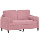 2-personers sofa med pyntepuder 120 cm velour pink