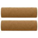 2-personers sofa med pyntepuder 120 cm velour brun
