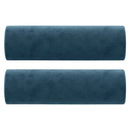2-personers sofa med pyntepuder 120 cm velour blå