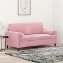 2-personers sofa med pyntepuder 140 cm velour pink