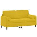 2-personers sofa med pyntepuder 140 cm velour gul