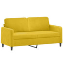 2-personers sofa med pyntepuder 140 cm velour gul