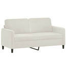 2-personers sofa med pyntepuder 140 cm velour cremefarvet