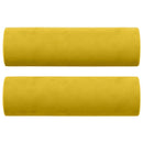 3-personers sofa med pyntepuder 180 cm velour gul