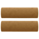 3-personers sofa med pyntepuder 180 cm velour brun