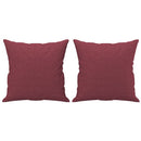 2-personers sofa med pyntepuder 140 cm stof vinrød