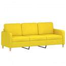 3-personers sofa med pyntepuder 180 cm stof lysegul