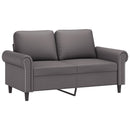 2-personers sofa med pyntepuder 120 cm kunstlæder grå