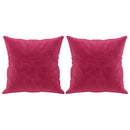 2-personers sofa med pyntepuder 120 cm velour vinrød