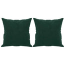 2-personers sofa med pyntepuder 140 cm velour mørkegrøn