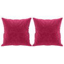 2-personers sofa med pyntepuder 140 cm velour vinrød