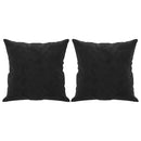 2-personers sofa med pyntepuder 140 cm velour sort