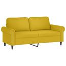 2-personers sofa med pyntepuder 140 cm velour gul