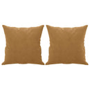2-personers sofa med pyntepuder 140 cm velour brun