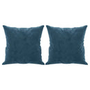 2-personers sofa med pyntepuder 140 cm velour blå