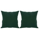 3-personers sofa med pyntepuder 180 cm velour mørkegrøn