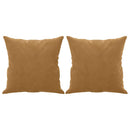 3-personers sofa med pyntepuder 180 cm velour brun