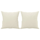 3-personers sofa med pyntepuder 180 cm velour cremefarvet