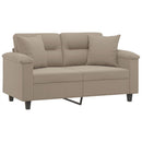 2-personers sofa med puder 120 cm mikrofiberstof gråbrun