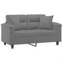 2-personers sofa med puder 120 cm mikrofiberstof mørkegrå