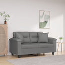 2-personers sofa med puder 120 cm mikrofiberstof mørkegrå