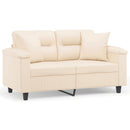 2-personers sofa med puder 120 cm mikrofiberstof beige