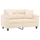 2-personers sofa med puder 120 cm mikrofiberstof beige