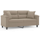 2-personers sofa med puder 140 cm mikrofiberstof gråbrun